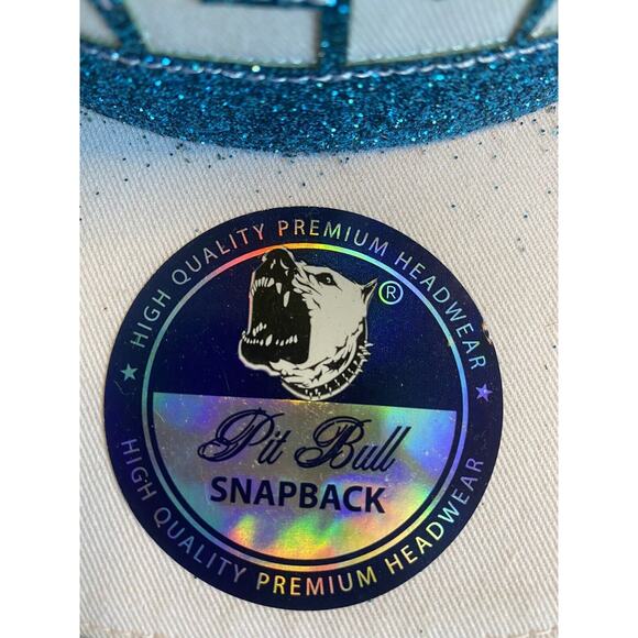 Pit Bull Cap DALLAS blue white glitter Baseball Adjustable Snapback Pit Bull NWT - Picture 7 of 7